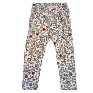 JANIE AND JACK White Blue Pink Floral Stretchy Leggings
